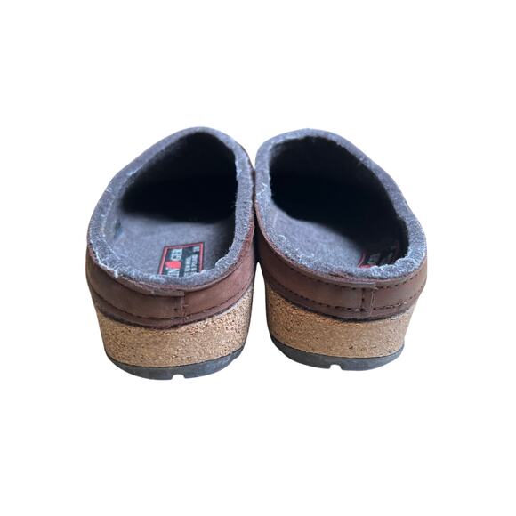 Haflinger Unisex Gray Grizzly Closed Heel Style Wool Clogs Size 38 - Picture 4 of 9